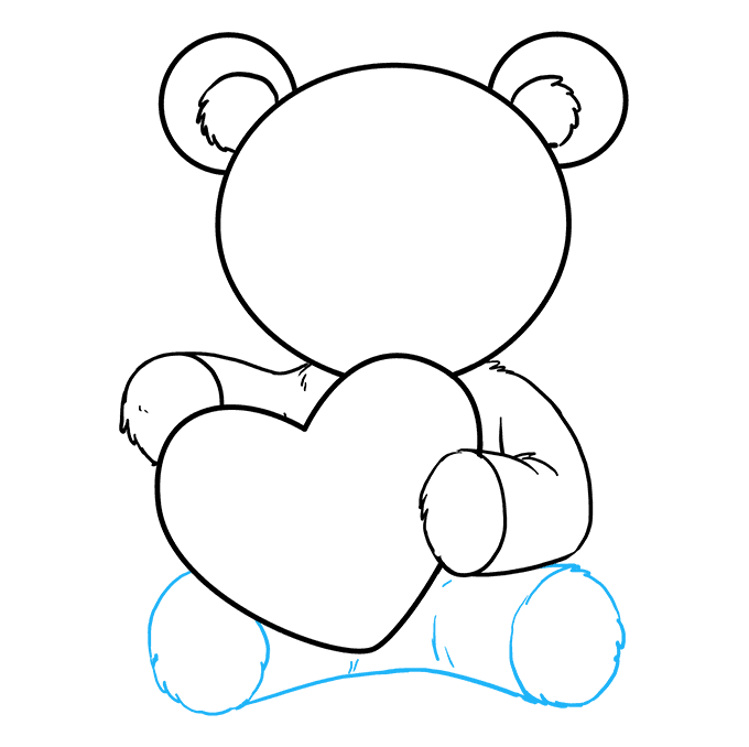 Cách vẽ gấu Teddy bằng trái tim: Bước 7