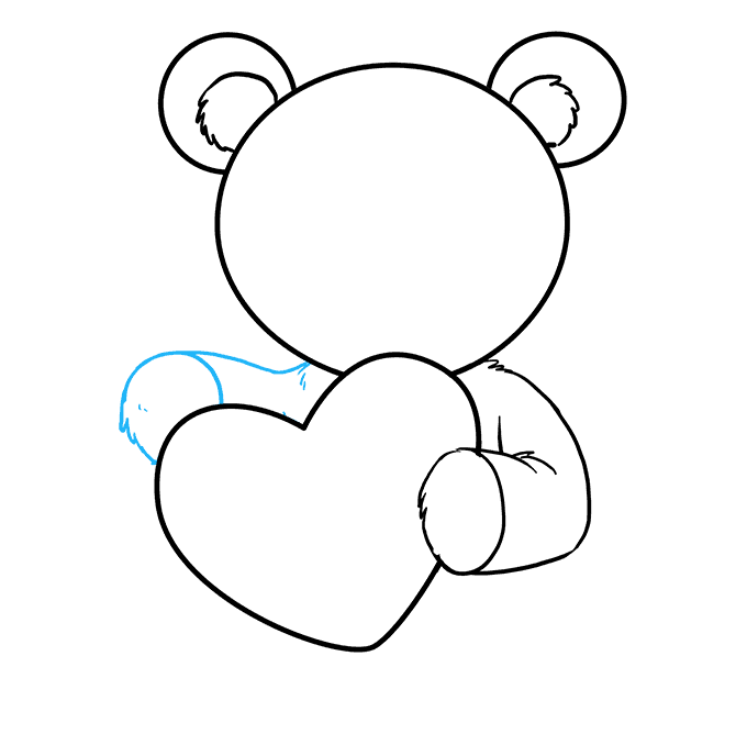 Cách vẽ gấu Teddy bằng trái tim: Bước 6