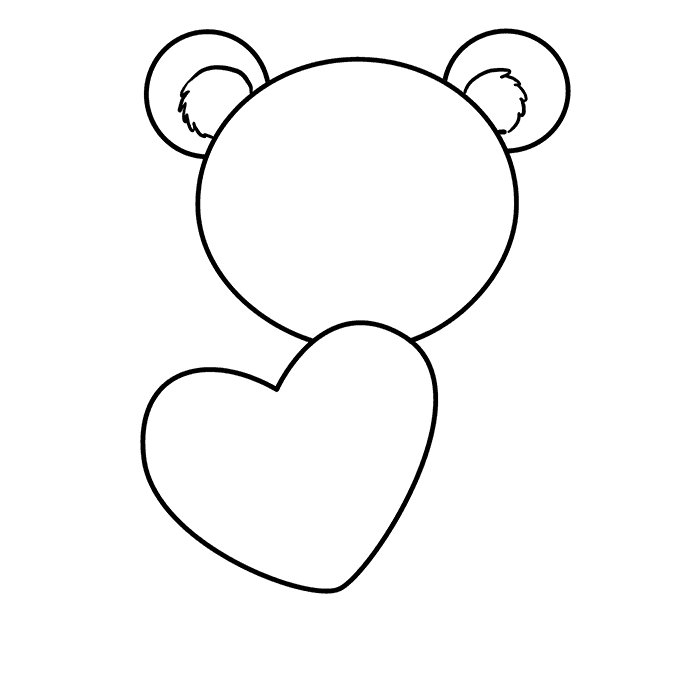 Cách vẽ gấu Teddy bằng trái tim: Bước 4