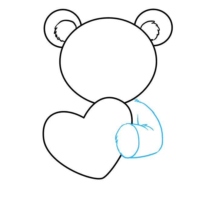 Cách vẽ gấu Teddy bằng trái tim: Bước 5