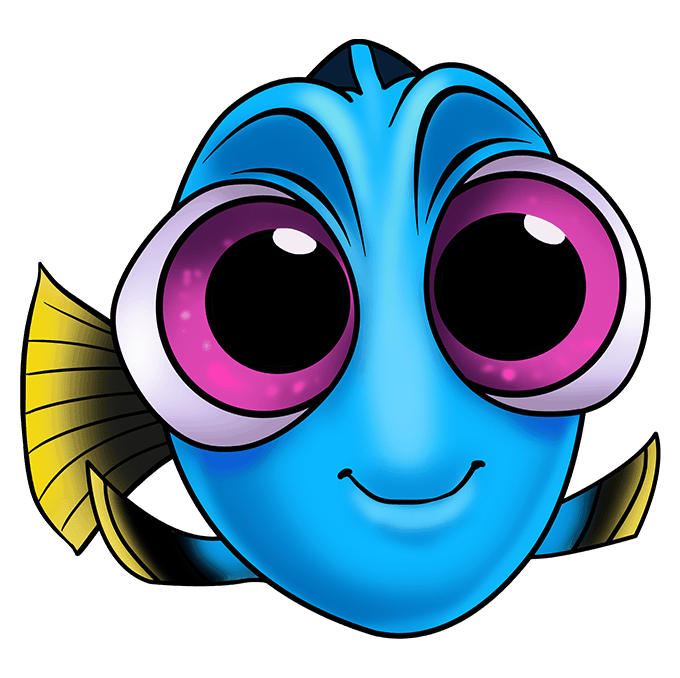 Cách vẽ Dory cho bé từ Tìm Dory: Bước 10