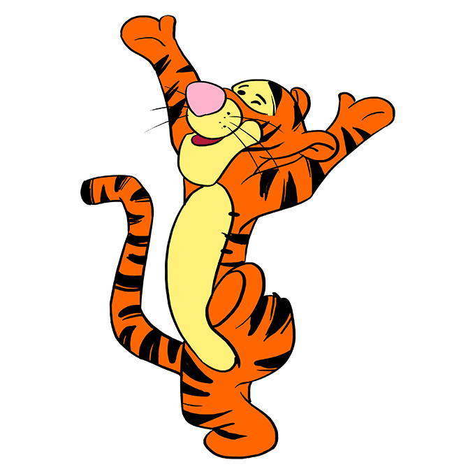 Cách vẽ Tigger: Bước 10