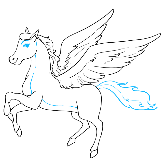 Cách vẽ Pegasus: Bước 9