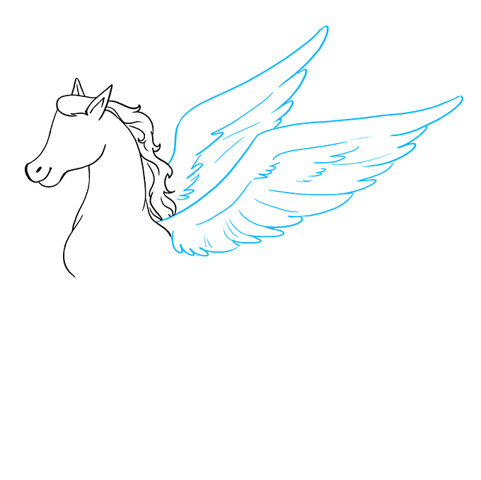 Cách vẽ Pegasus: Bước 6