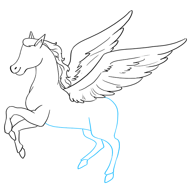 Cách vẽ Pegasus: Bước 8