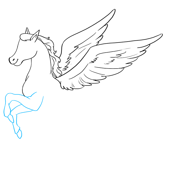 Cách vẽ Pegasus: Bước 7