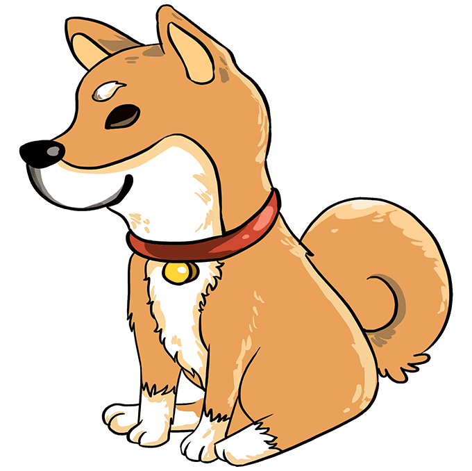 Cách vẽ Shiba Inu: Bước 10