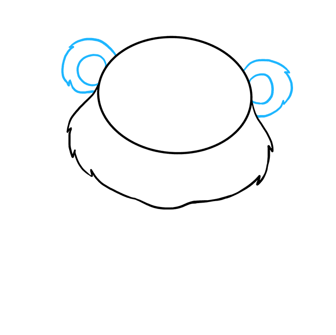 Cách vẽ gấu con: Bước 3