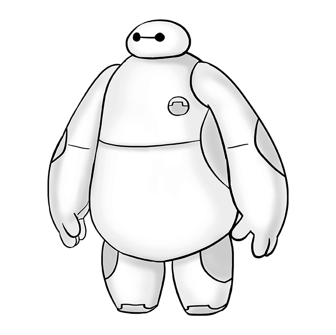 Cách vẽ Baymax từ Big Hero 6: Bước 10