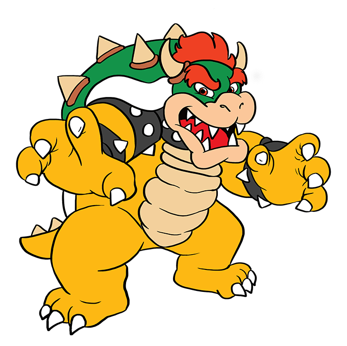 Cách vẽ Bowser từ Super Mario Bros: Bước 10