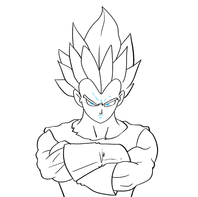 Cách vẽ Vegeta từ Dragon Ball: Bước 9