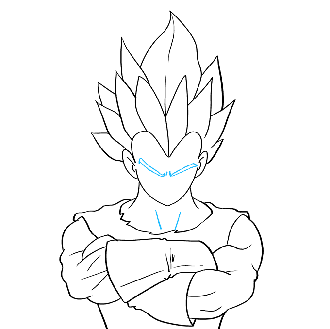 Cách vẽ Vegeta từ Dragon Ball: Bước 7