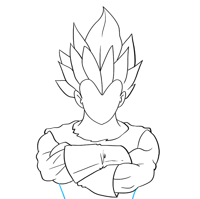 Cách vẽ Vegeta từ Dragon Ball: Bước 6