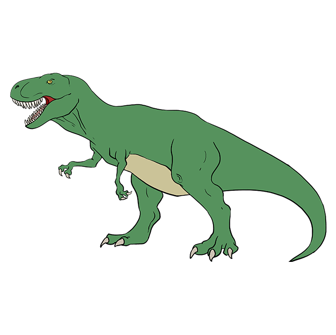 Cách vẽ Tyrannosaurus Rex: Bước 10