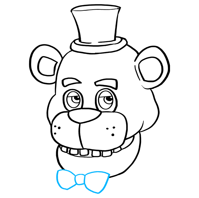 Cách vẽ Freddy Fazbear tại Five Nights tại Freddy's: Bước 9