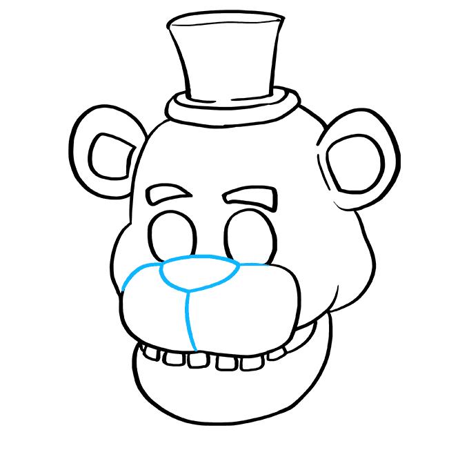 Cách vẽ Freddy Fazbear tại Five Nights tại Freddy's: Bước 7