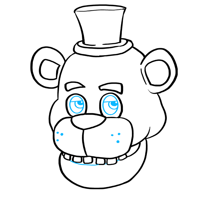 Cách vẽ Freddy Fazbear tại Five Nights tại Freddy's: Bước 8