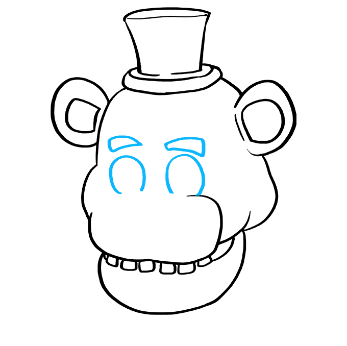 Cách vẽ Freddy Fazbear tại Five Nights tại Freddy's: Bước 6