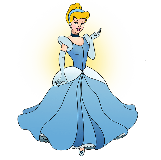 Cách vẽ Cinderella: Bước 10