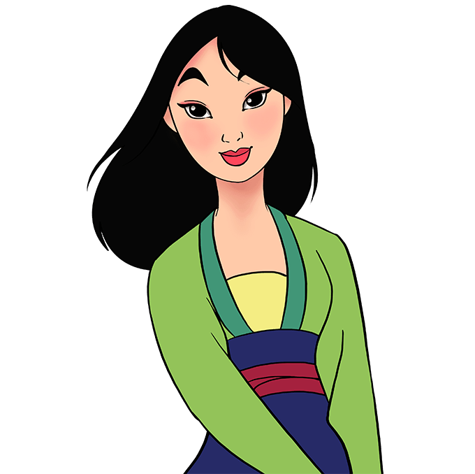 Cách vẽ Mulan: Bước 10