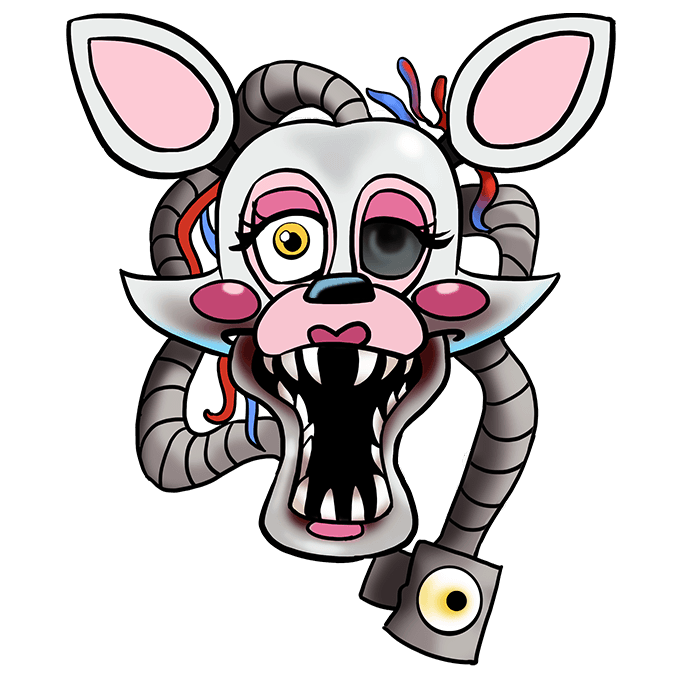 Cách vẽ Mangle từ Five Nights tại Freddy's: Bước 10