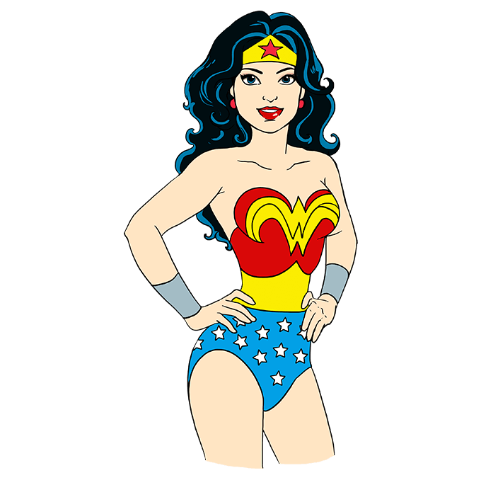 Cách vẽ Wonder Woman: Bước 10