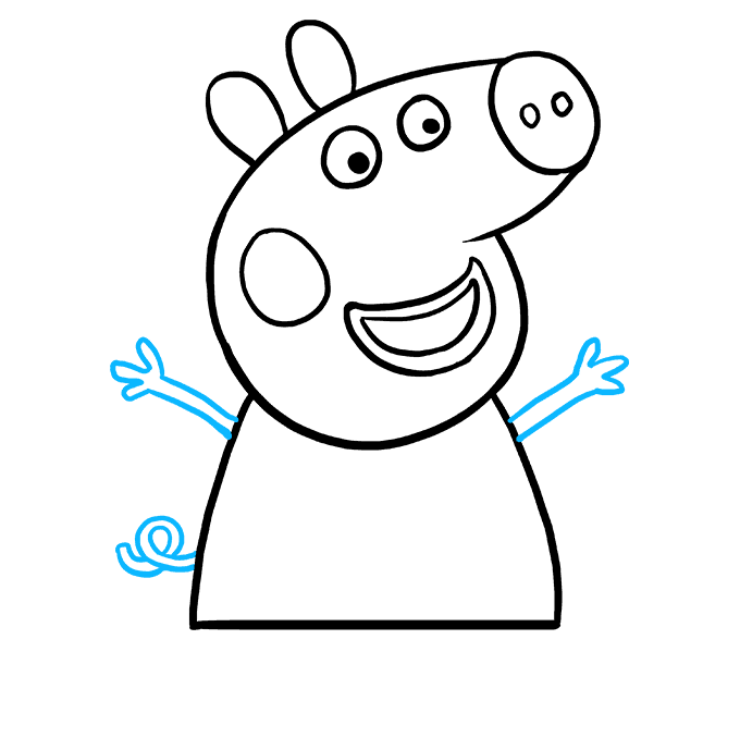 Cách vẽ Peppa Pig: Bước 8