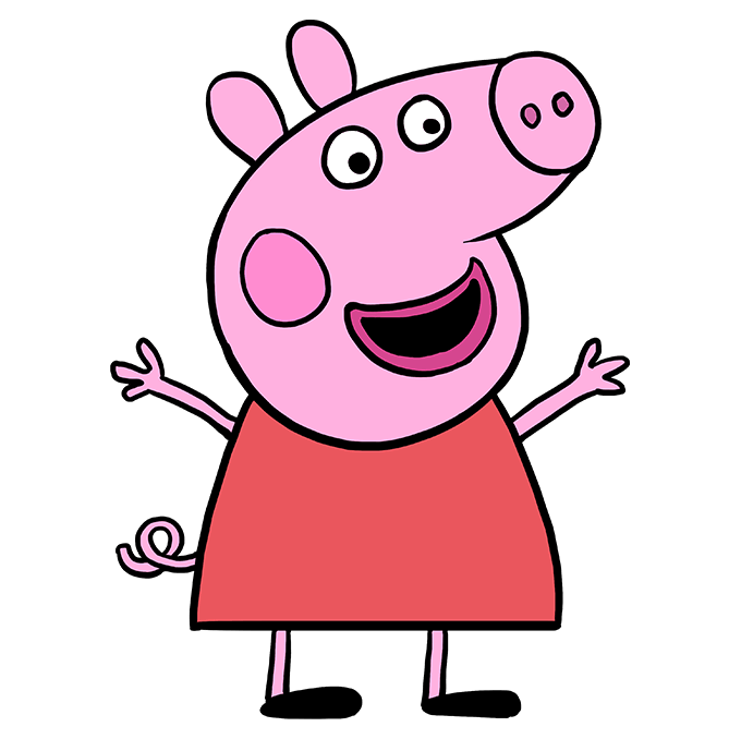 Cách vẽ Peppa Pig: Bước 10