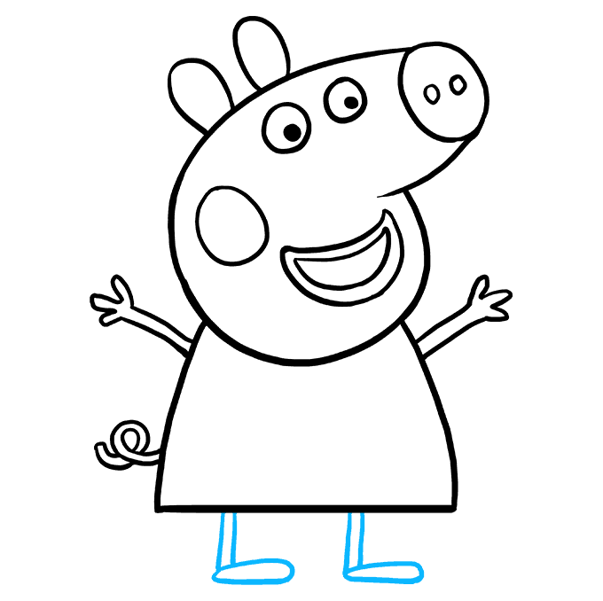 Cách vẽ Peppa Pig: Bước 9