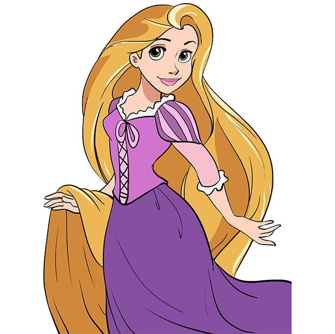 Cách vẽ Rapunzel trong Tangled: Bước 10