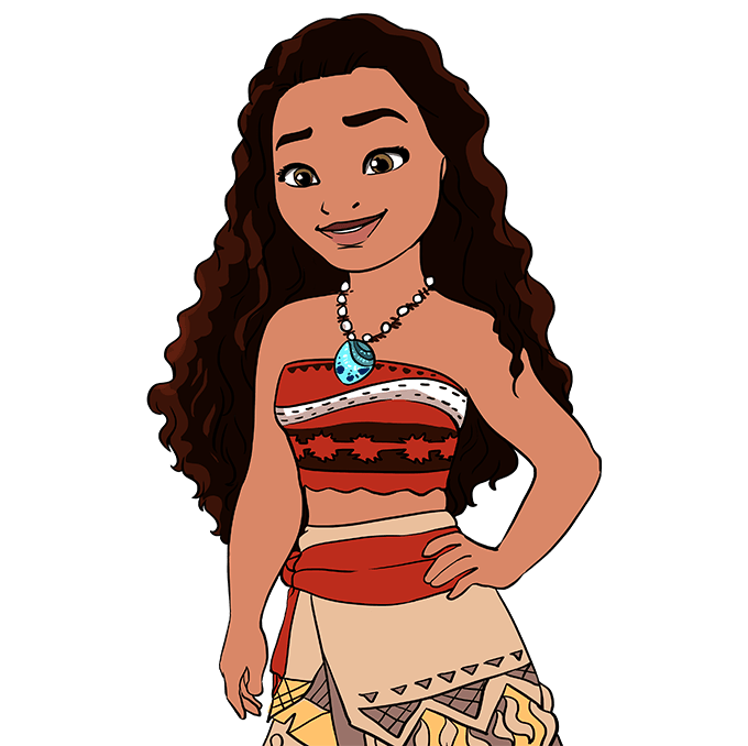 Cách vẽ Moana: Bước 10