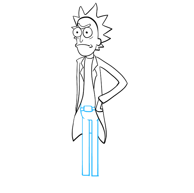 Cách vẽ Rick trong Rick và Morty: Bước 8