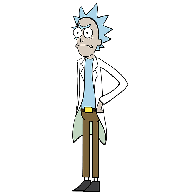 Cách vẽ Rick trong Rick và Morty: Bước 10