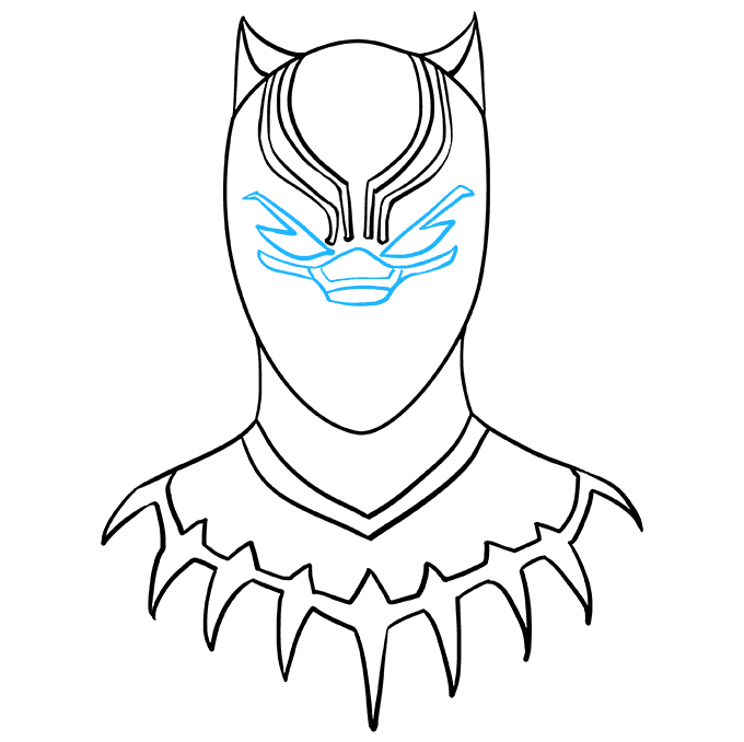 Cách vẽ Black Panther: Bước 8