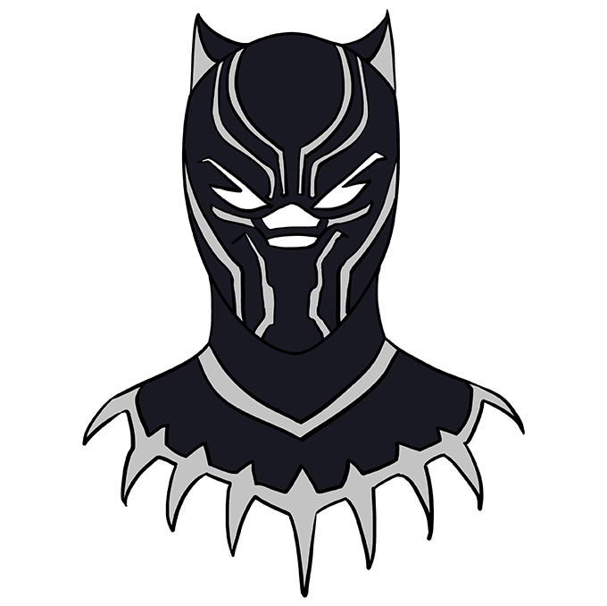 Cách vẽ Black Panther: Bước 10