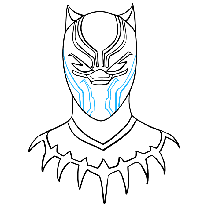 Cách vẽ Black Panther: Bước 9