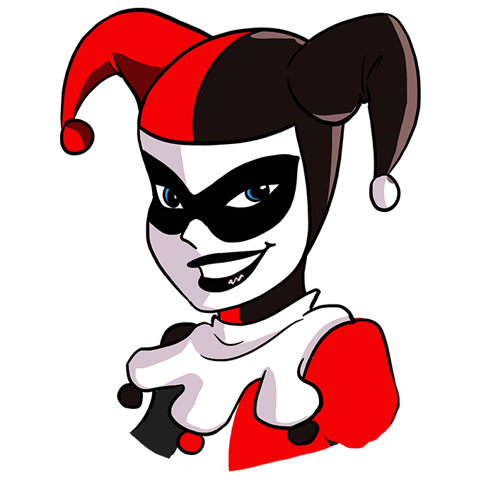 Cách vẽ Harley Quinn: Bước 10