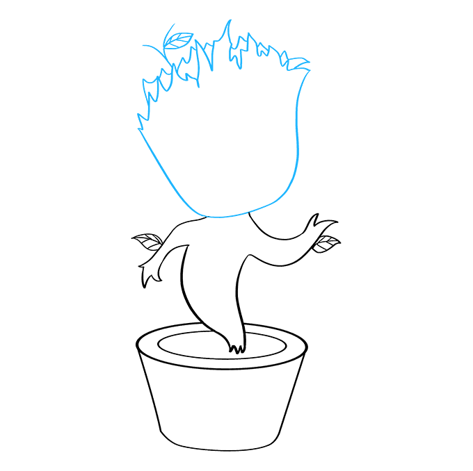 Cách vẽ Baby Groot: Bước 7