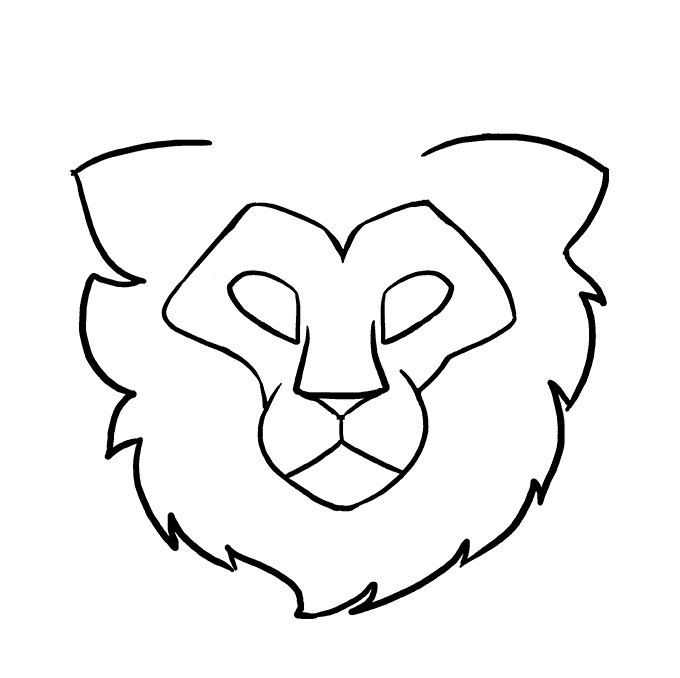 Cách vẽ đầu sư tử: Bước 7