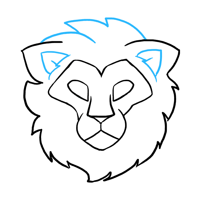 Cách vẽ đầu sư tử: Bước 8