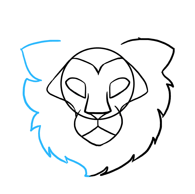 Cách vẽ đầu sư tử: Bước 6