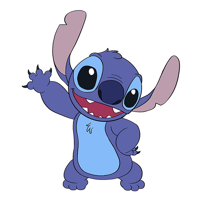 Cách vẽ Stitch trong Lilo và Stitch: Bước 10