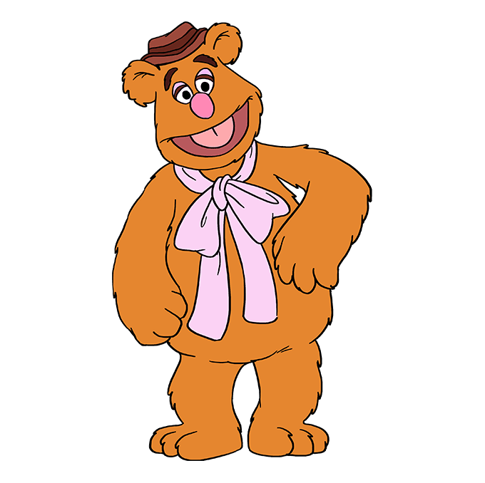 Cách vẽ chú gấu fozzie từ chương trình Muppet: Bước 10