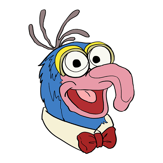 Cách vẽ Gonzo từ chương trình Muppet: Bước 10