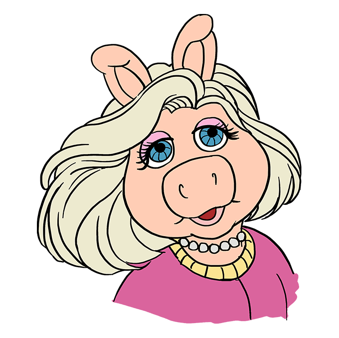 Cách vẽ Miss Piggy trong Muppet Show: Bước 10