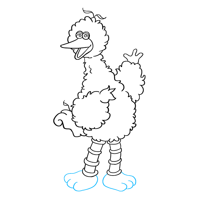 Cách vẽ Big Bird trong Sesame Street: Bước 9