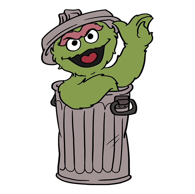 Cách vẽ Oscar Grouch từ Sesame Street: Bước 10