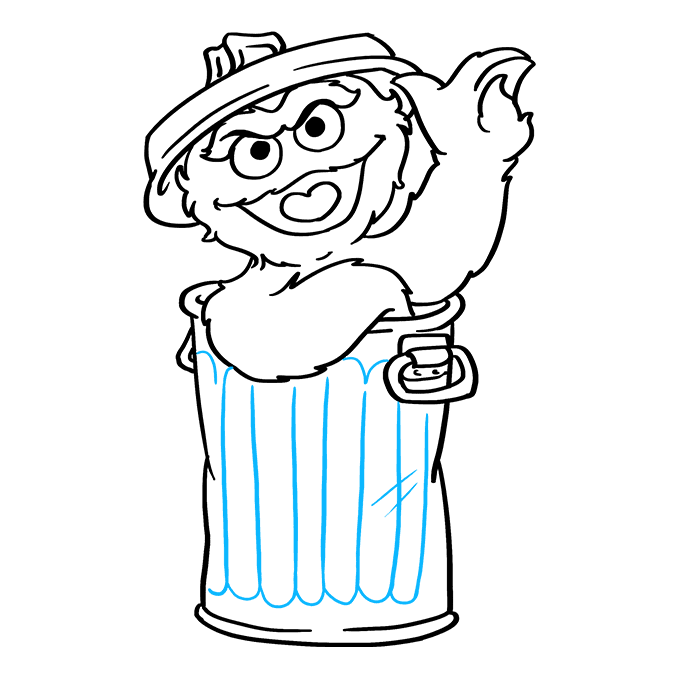 Cách vẽ Oscar Grouch từ Sesame Street: Bước 9