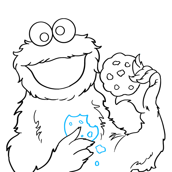 Cách vẽ Cookie Monster trong Sesame Street: Bước 8