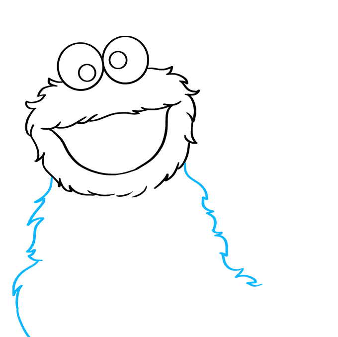 Cách vẽ Cookie Monster trong Sesame Street: Bước 3